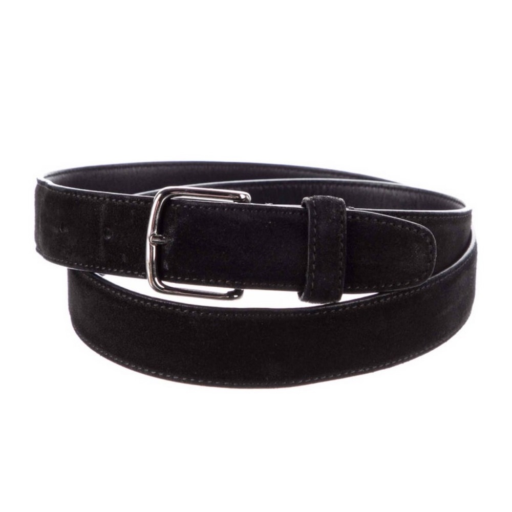 The Row Casual Belt in Black Suede